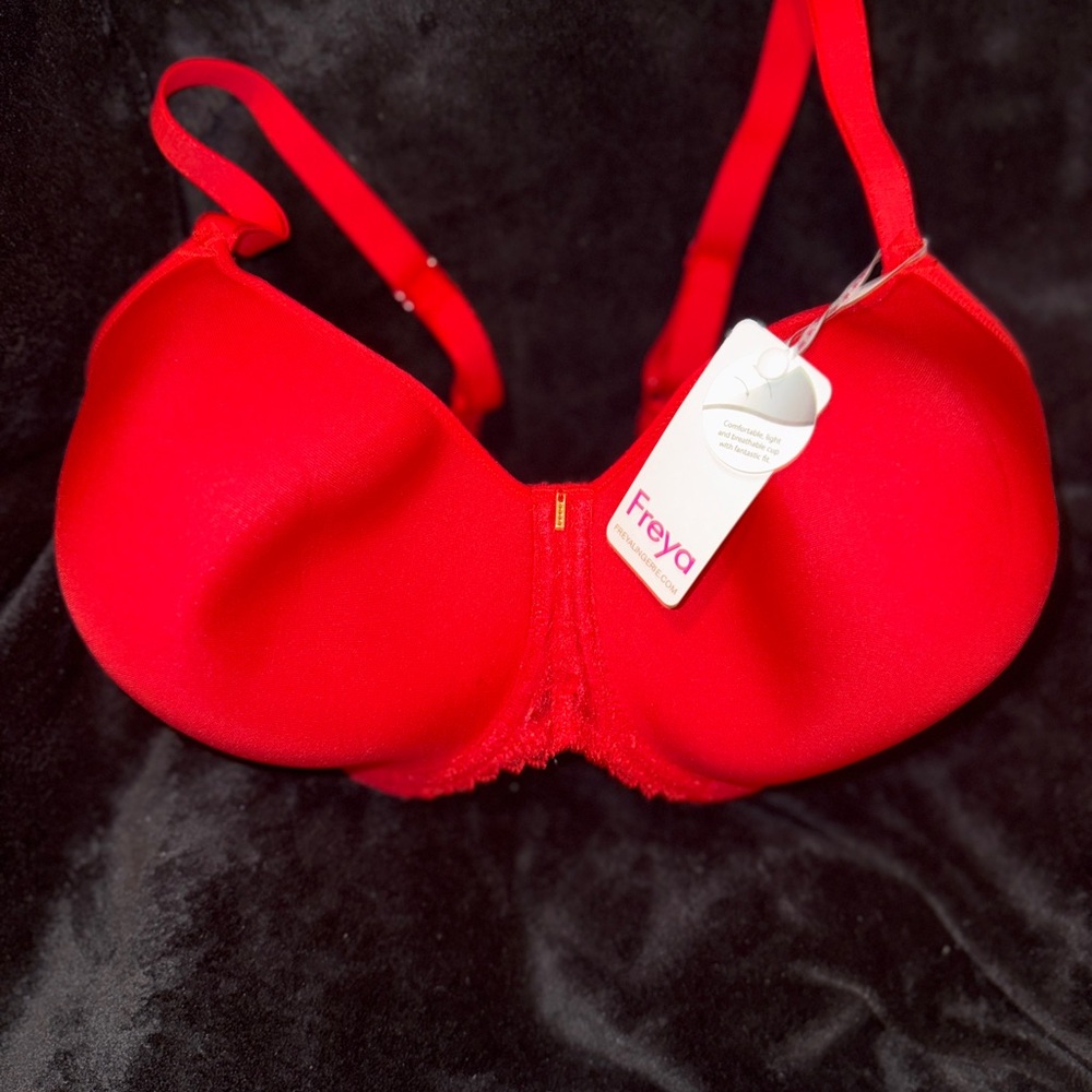 Freya Vibrant Red Lace Offbeat Demi T-shirt Bra, AA5450 - Picture 13 of 13